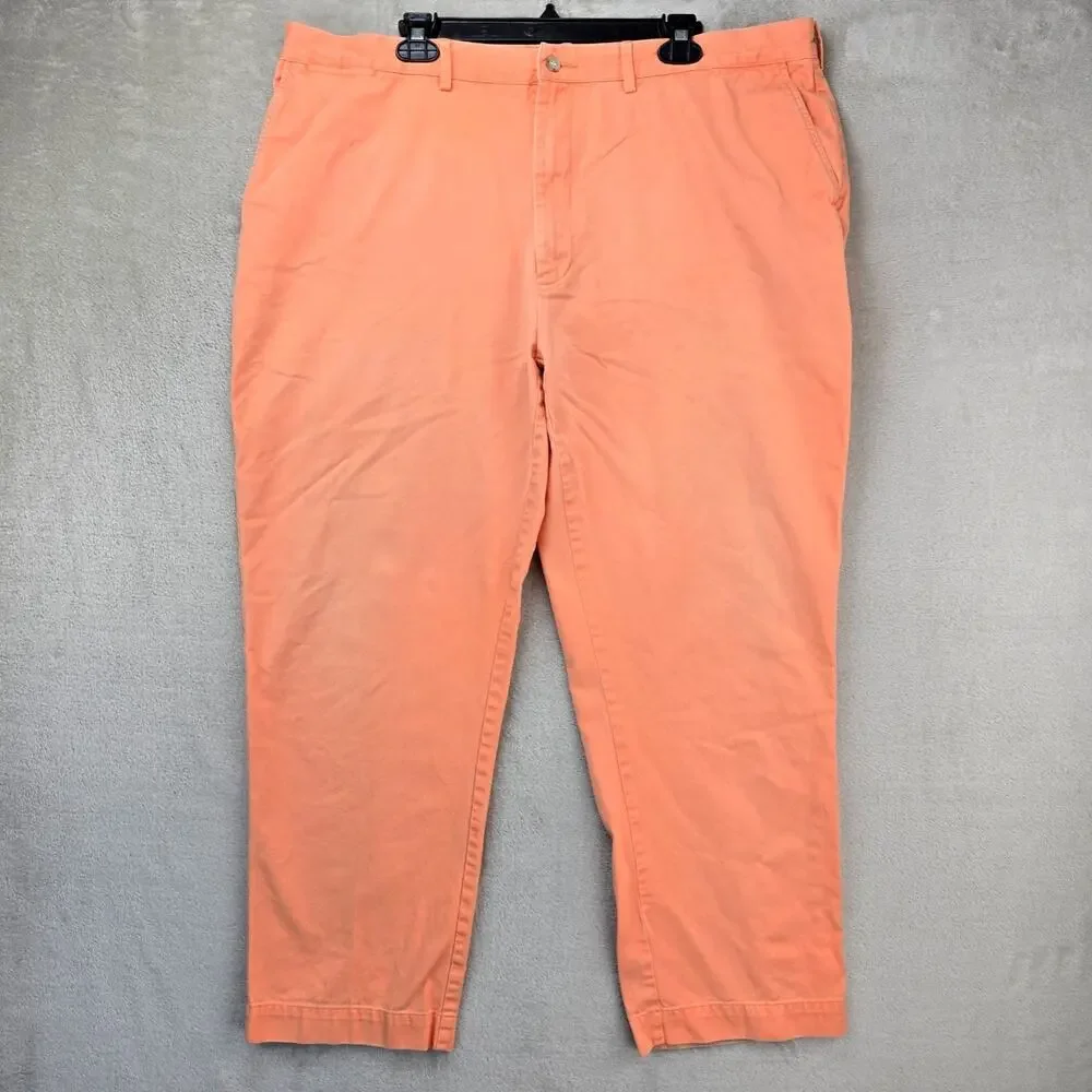 Vintage Polo Ralph Lauren Pants Mens 42x30 Peach Classic Twill Trousers 90s Y2K